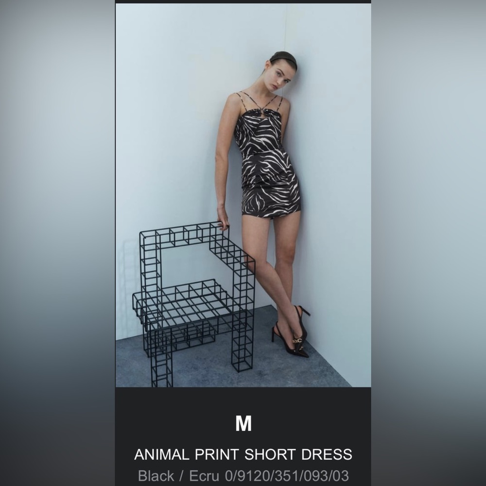 ZARA ZEBRA Mini Dress Size M